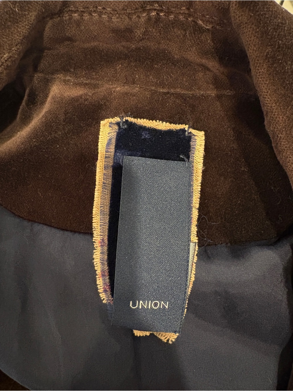 Tailored Brown Velvet Button-Front Blazer - Picture 5 of 5